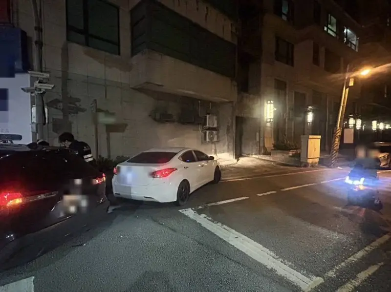 五結毒駕自撞事故現場