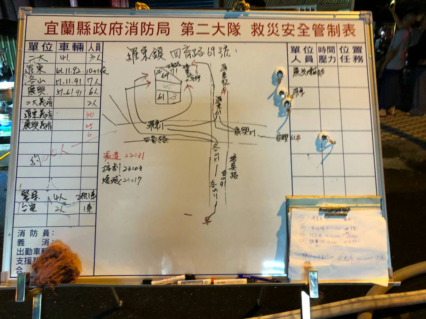 羅東北成深夜火警3店面遭燒燬 鎮長吳秋齡趕往關切