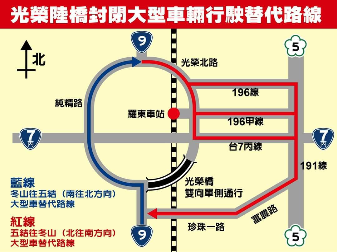 羅東光榮陸橋封橋