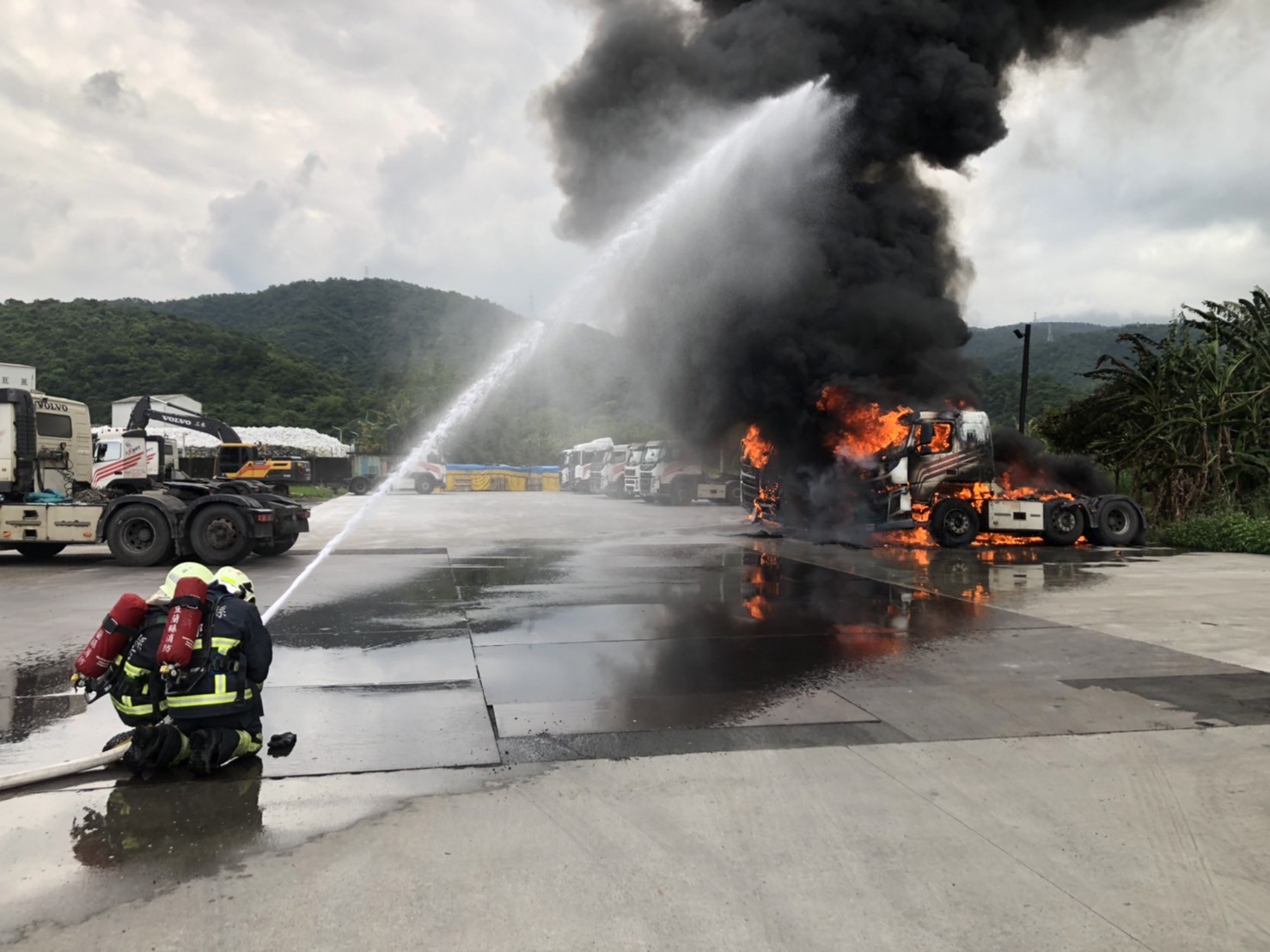 香中路某貨運公司無故遭祝融