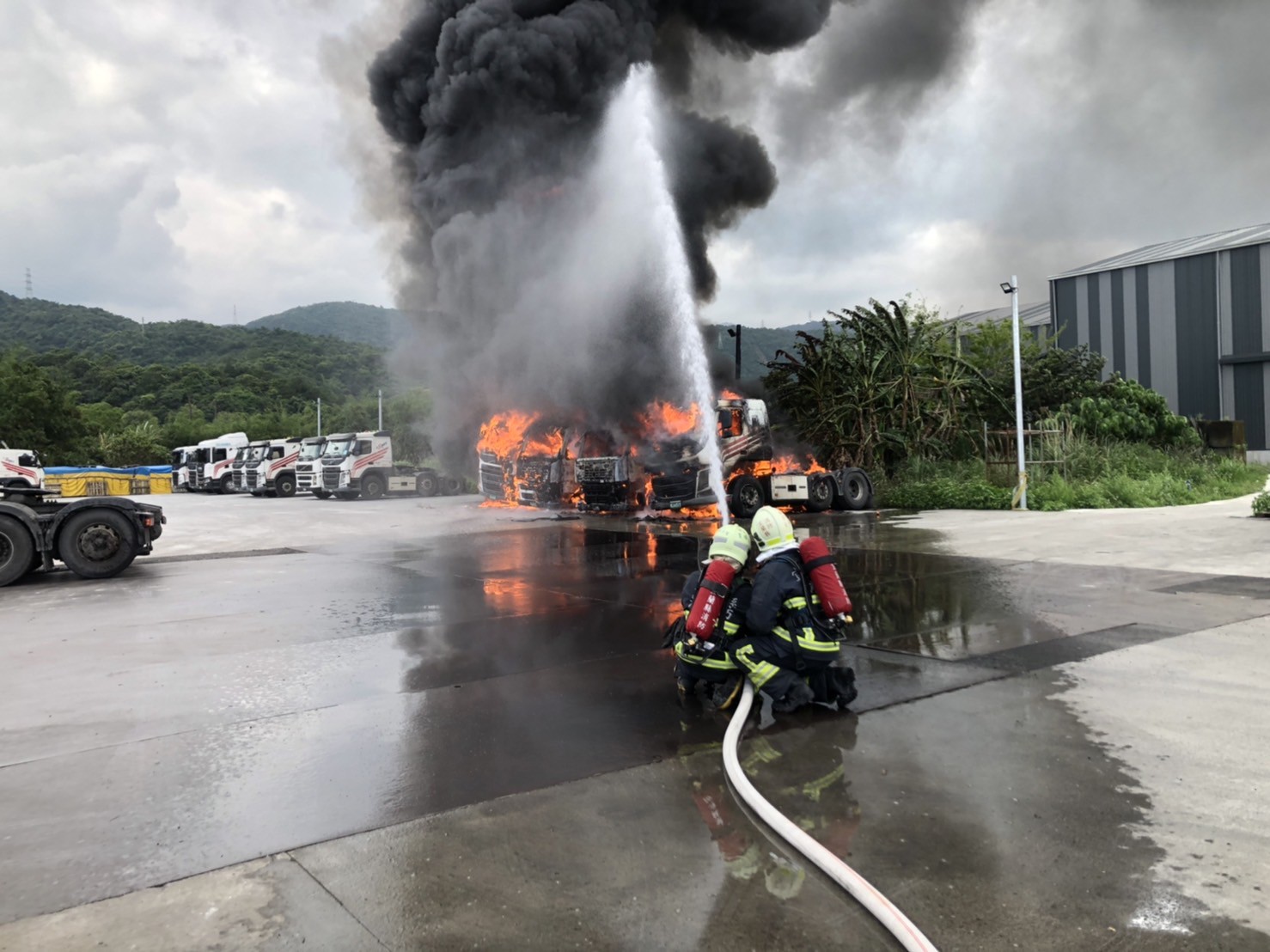 香中路某貨運公司無故遭祝融