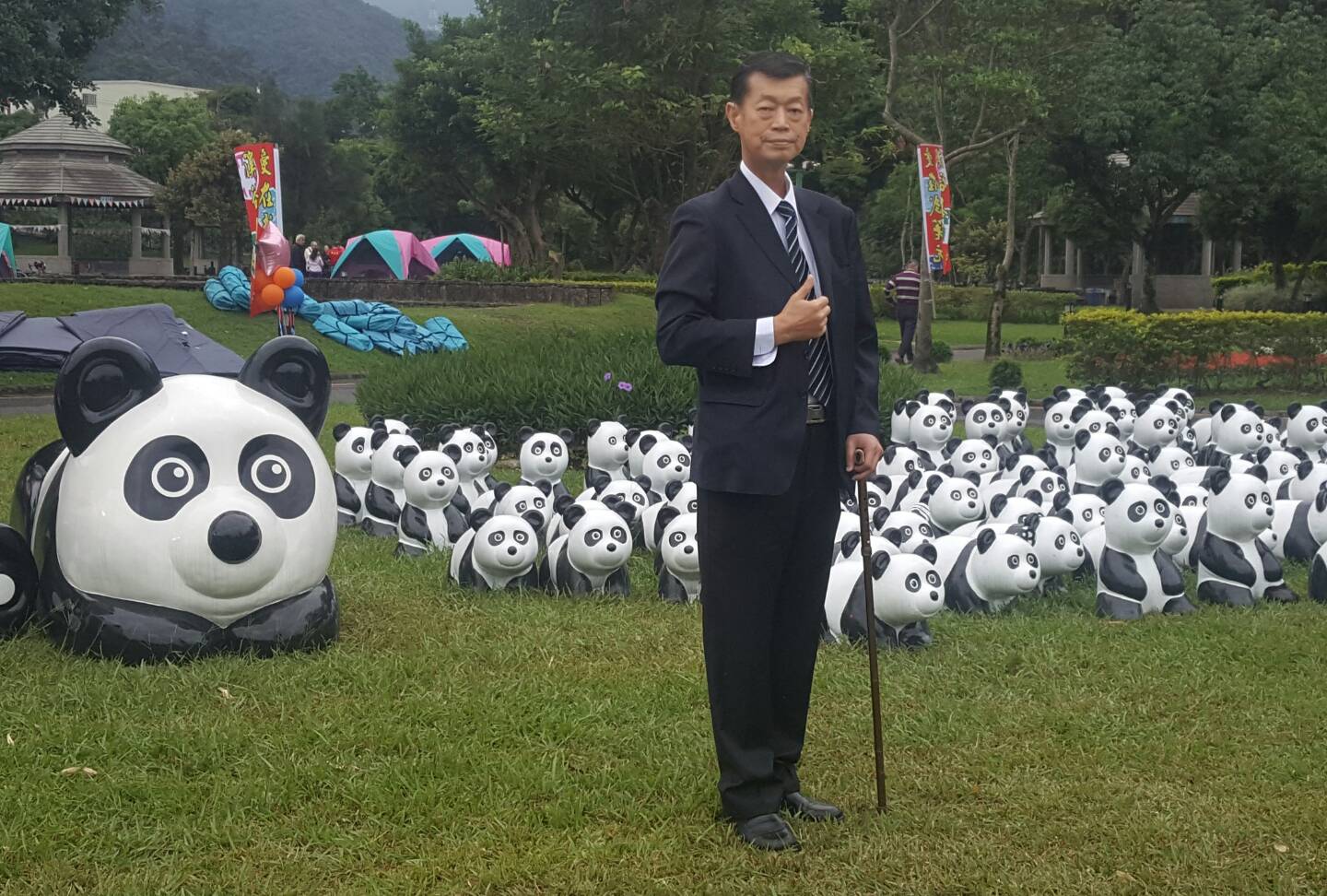 貓熊出沒竟成網紅 三星安農溪畔打卡新景點