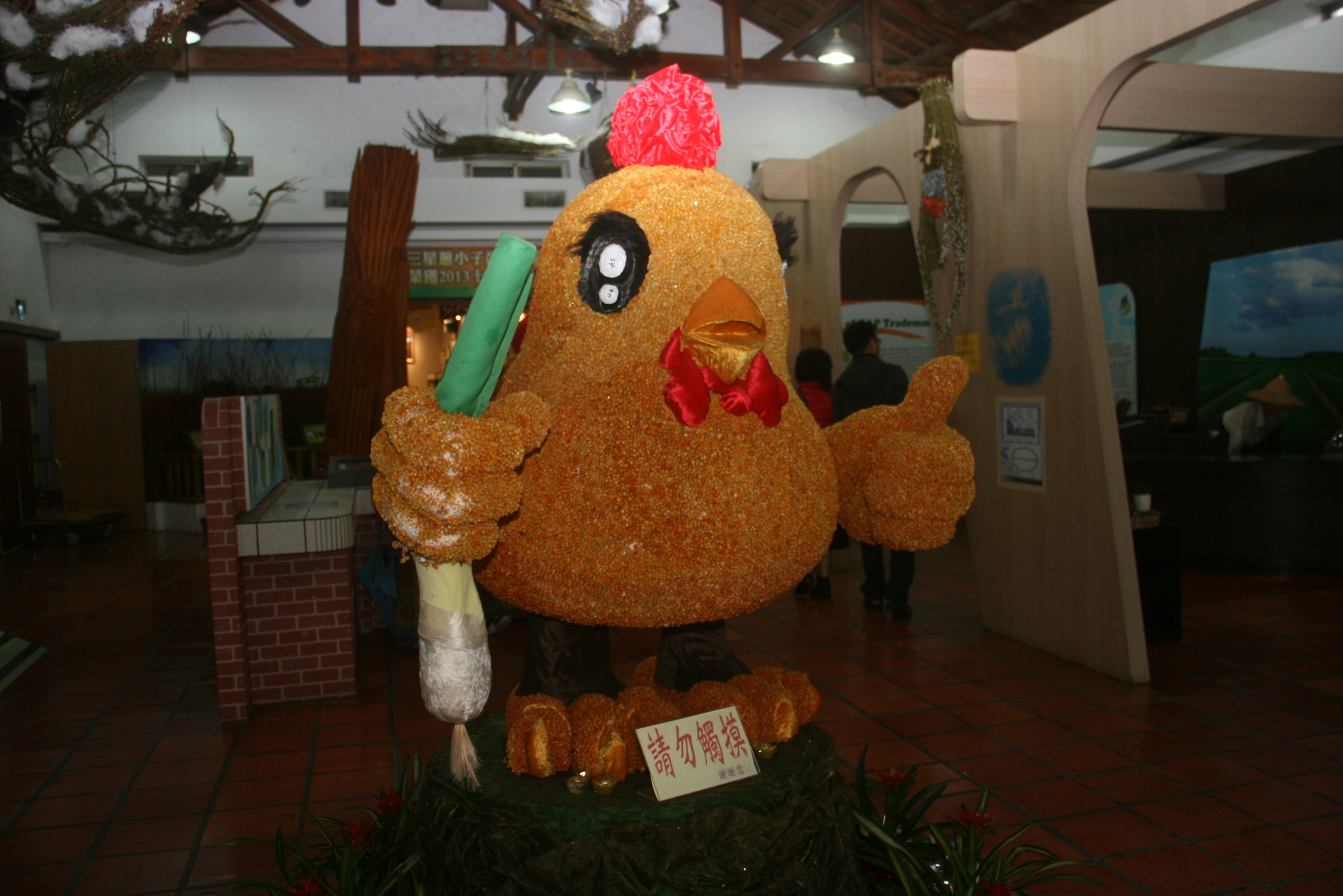 去年雞年銀柳雞至今仍陳列在文化館供人參觀