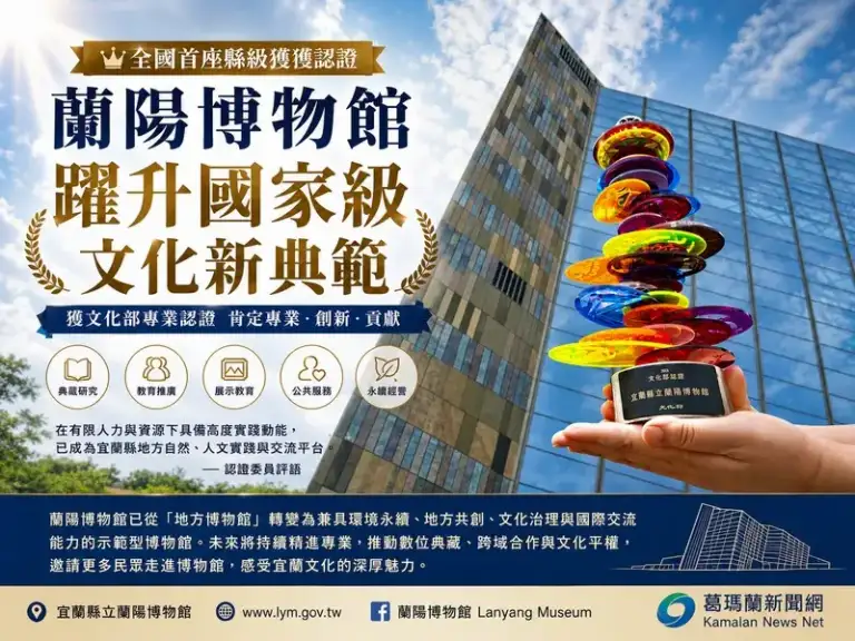全國首座縣級博物館獲國家認證～蘭陽博物館寫下新里程碑