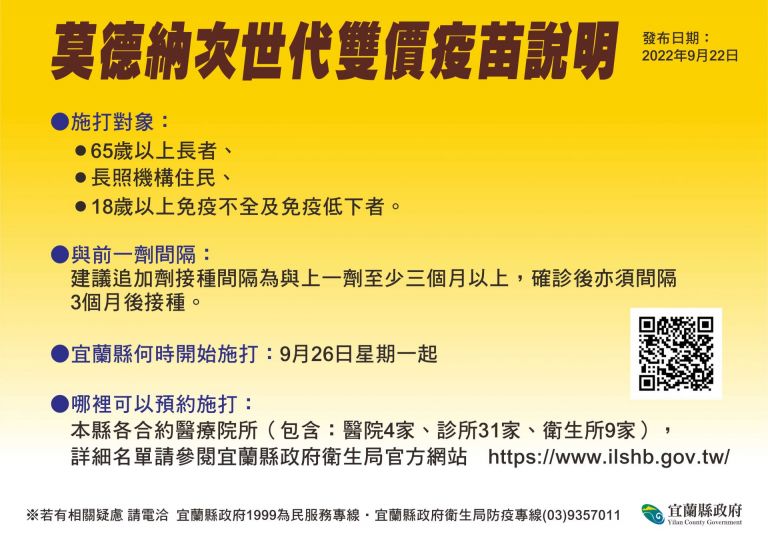 符合3類資格者9/26起可接種次世代雙價疫苗