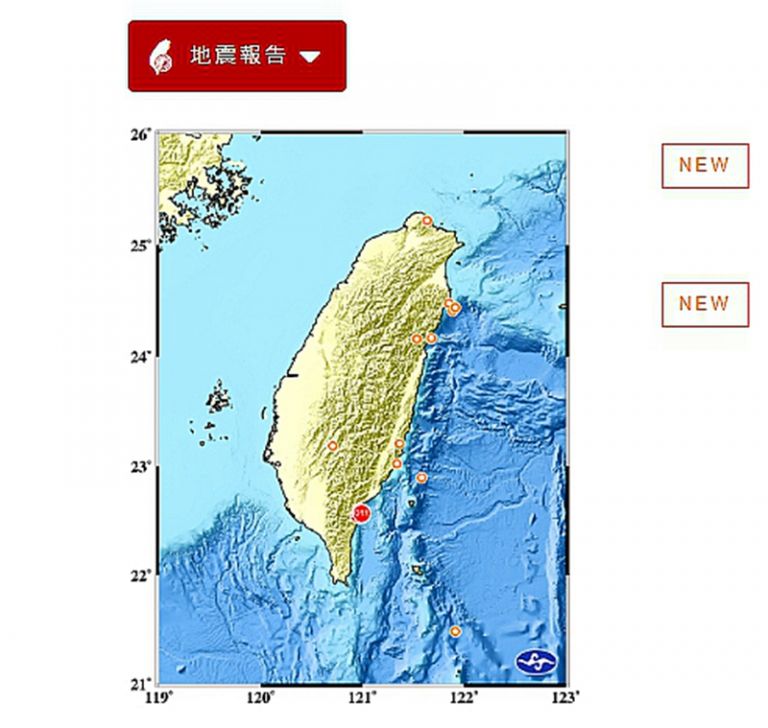 今凌晨宜蘭外海6.1地震．幸無災情