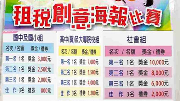 暑假畫海報  地稅局有高額獎金