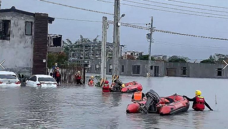 尼莎颱風豪雨造成淹水．消防局撤離宜市8位民眾