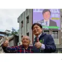 林國漳首面競選看板亮相．從出生地宜蘭市北門口出發