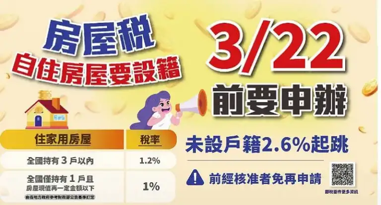 房屋稅地價稅均須設籍．非公用土地公開標租