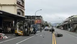 蘇澳堆高機與機車相撞～警方開罰究原因