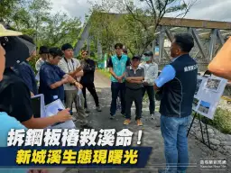 守護新城溪生態～蘇澳鎮長會勘促拆鋼板樁