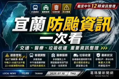 宜蘭防颱整備持續中～交通、醫療、公共服務最新整理
