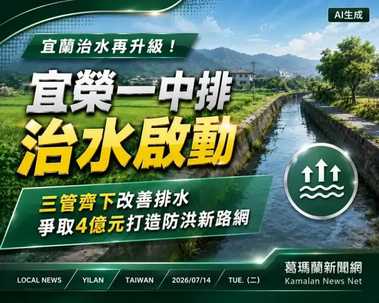 宜蘭治水再升級～宜榮一中排爭取4億元打造防洪新路網