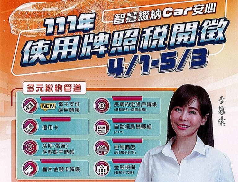 牌照稅自4月1日開徵了．繳稅管道多