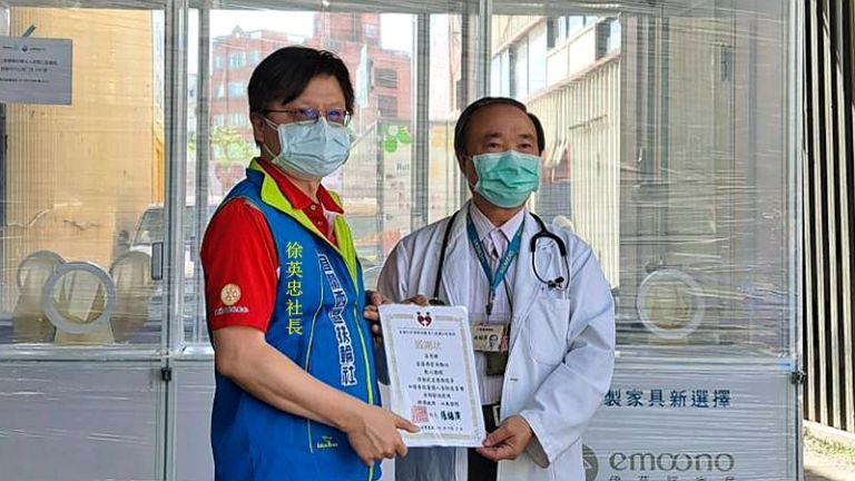 宜市西區扶輪社獻愛心．捐贈移動式正壓快篩站