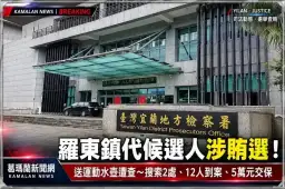 羅東鎮代候選人涉送水壺賄選！檢警搜索2處、傳訊12人～蔡姓候選人5萬元交保