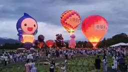 熱氣球閃爍冬山夜空～光雕秀璀璨登場吸引民眾搶拍【影音新聞】