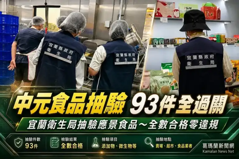 宜蘭中元節食品抽驗93件全過關～衛生局提醒普渡食品戶外別久放